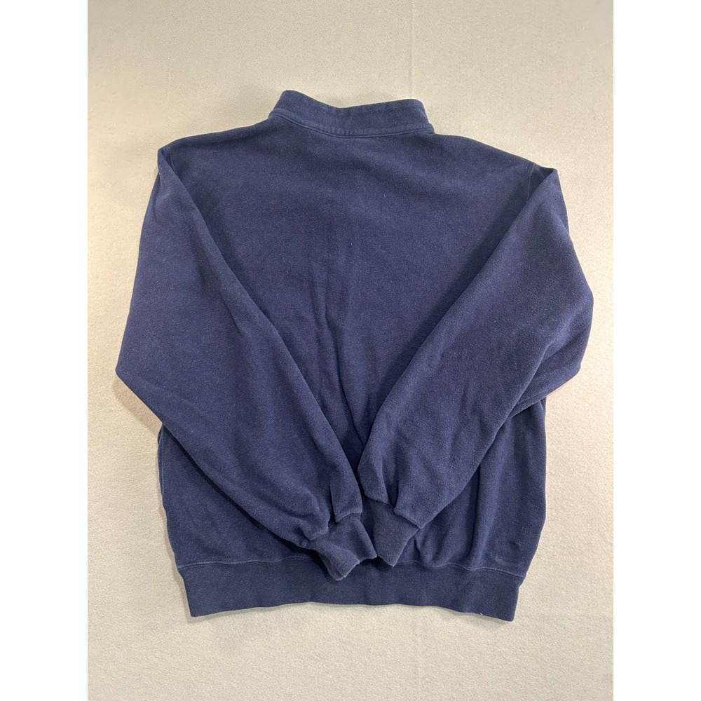 Peter Millar 1/4 Zip Pullover Mens Large Blue Yellow Vintage 100% Cotton Fleece - Picture 5 of 6